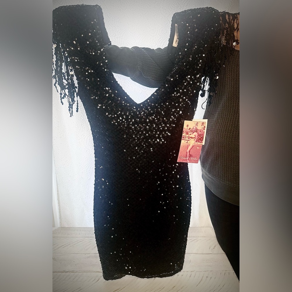 Dry Goods Black Sequence Dress